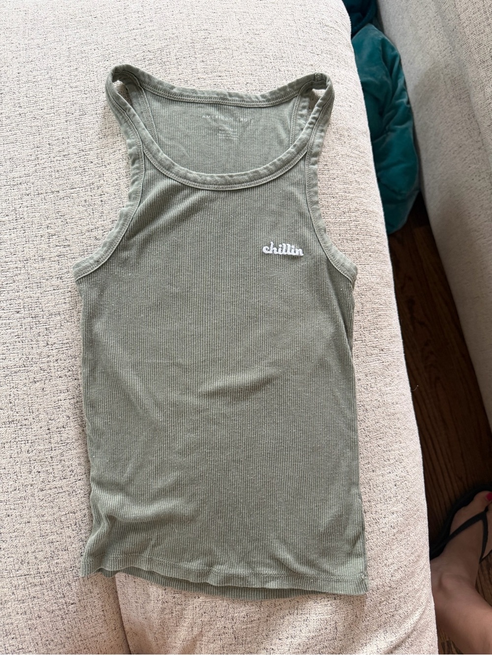 American Eagle Outfitters Olive Ribbed Tank